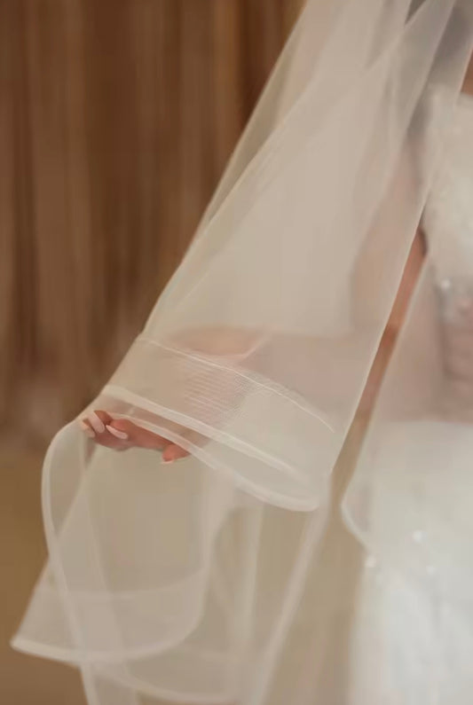 Horse Hair Edged Double Tier Veil